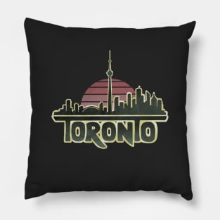 Retro Toronto Skyline Pillow