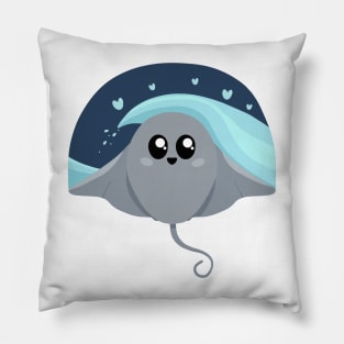 Waves Behind Baby Stingray Pillow