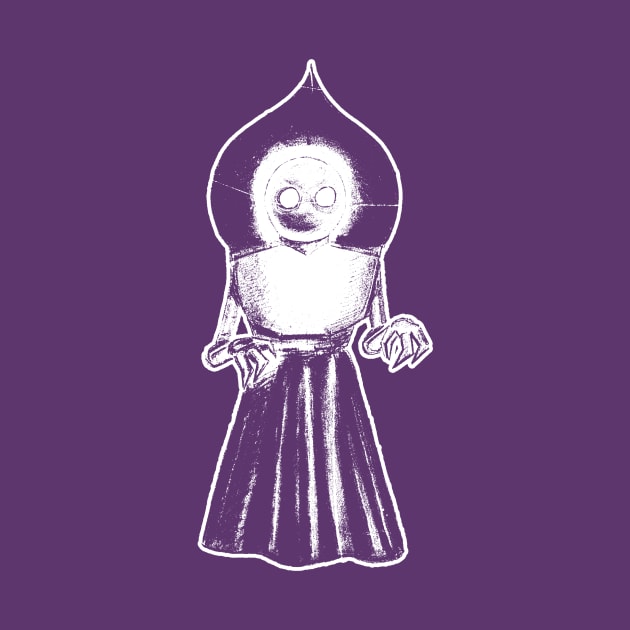 Flatwoods Monster White on Dark by AWSchmit