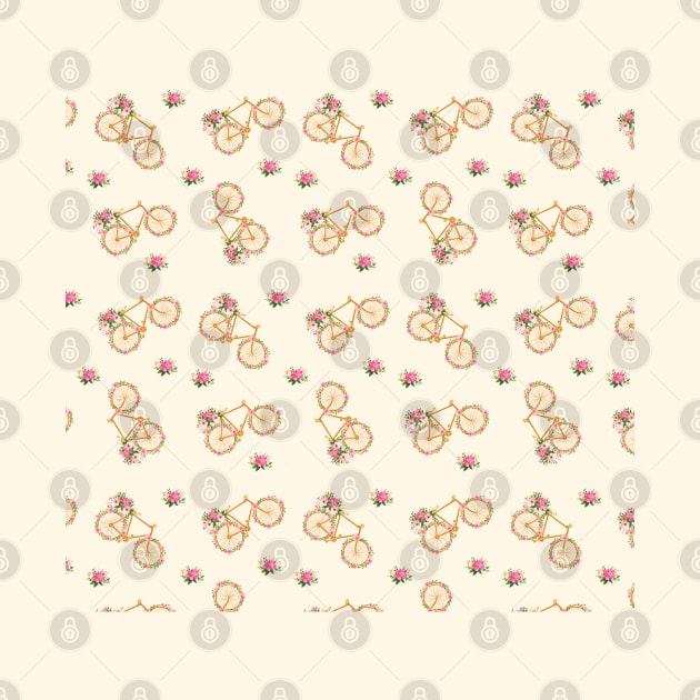 Vintage Floral Bicycle Pattern by Lizzamour