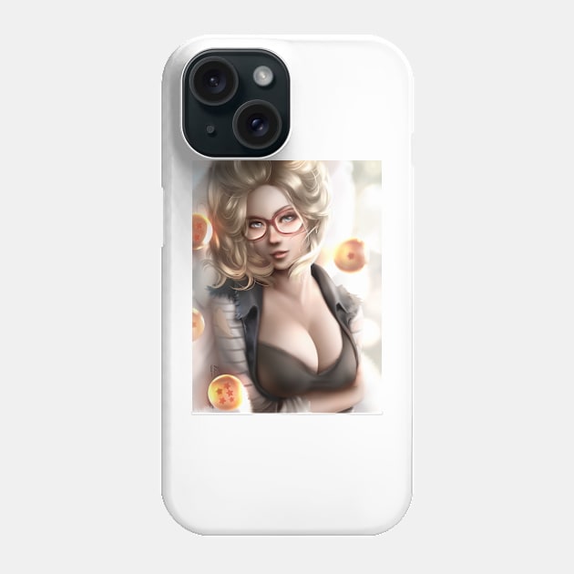 Cute Red Glasses Android 18 from Dragon Ball Phone Case by mumeaw