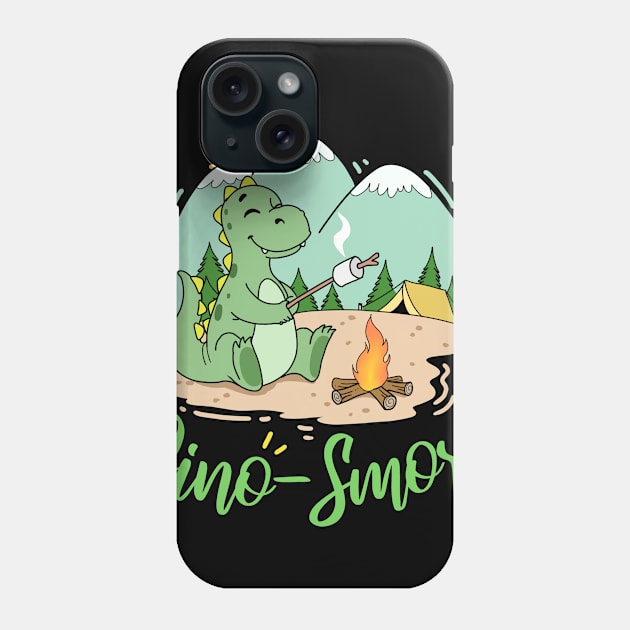 Dino S'mores Camping Gift Dinosaur Camp Smores Adult Kids Print Phone Case by Linco