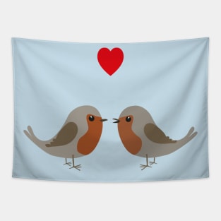 Two cute robins Tapestry