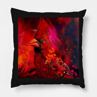 red cardinal bird Pillow