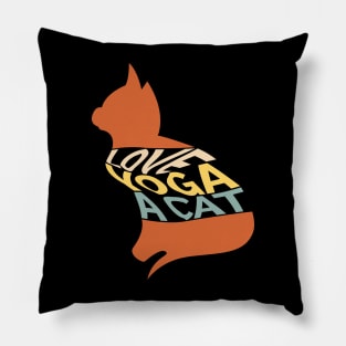 All I Need is Love, Yoga, and a Cat Vintage Pillow