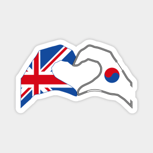 We Heart UK & Korea Patriot Flag Series Magnet