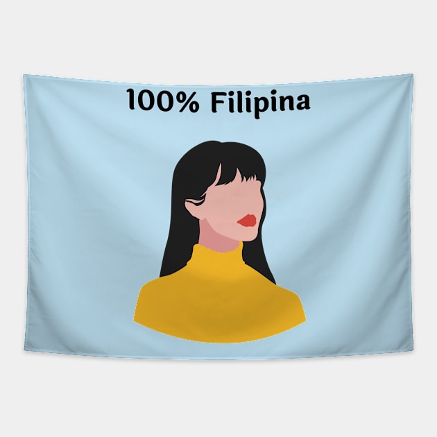 100% Filipina Pinay Pride Tapestry by CatheBelan