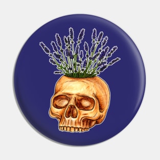 Lavender Skull Vase Pin