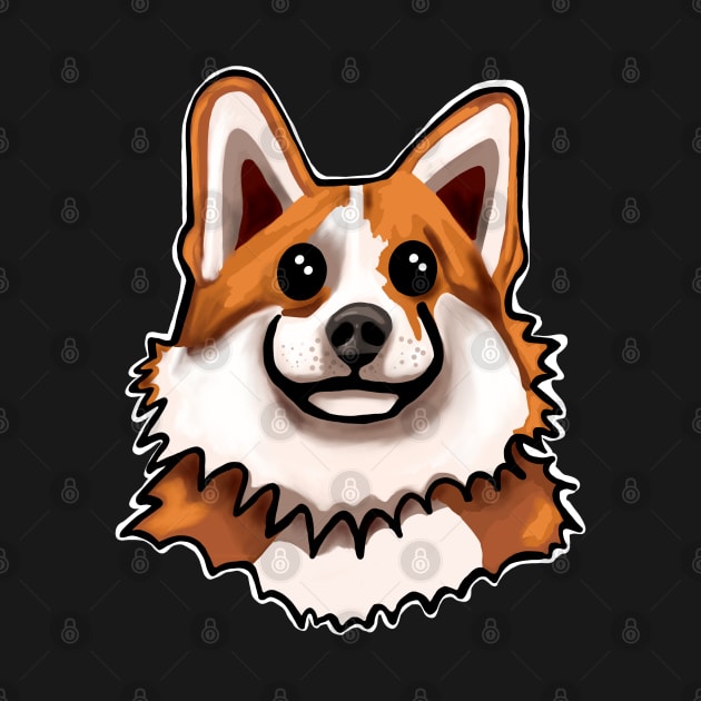 Happy Corgi Face by wildjellybeans