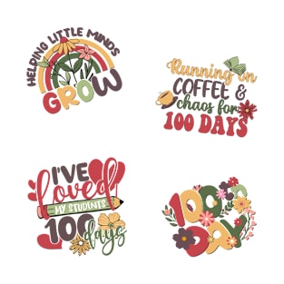 Colorful 100th Day Stickers Pack T-Shirt