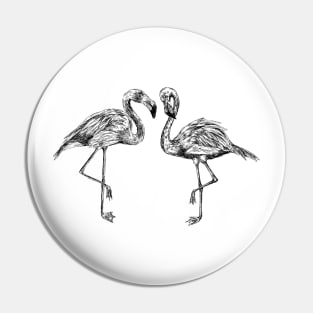 Flamingos Print Pin