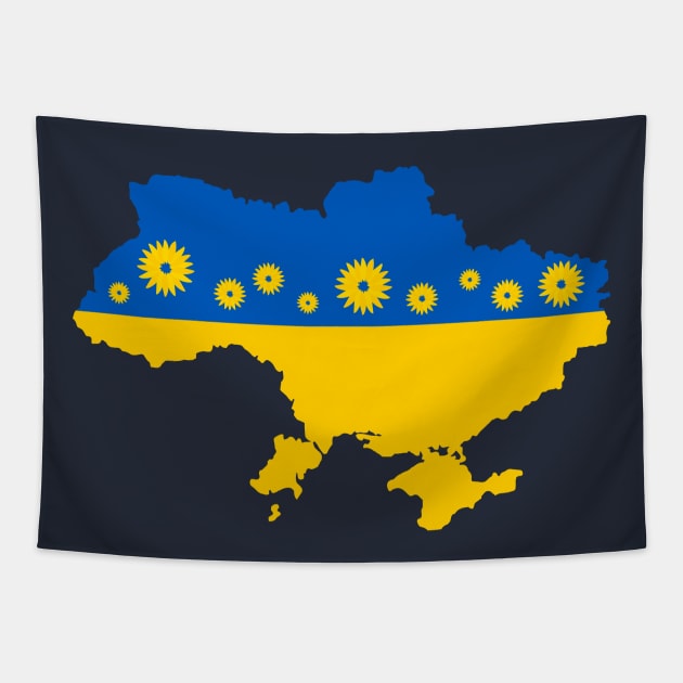 Ukrainian design with Sunflowers national colors Tapestry by Nataliia1112