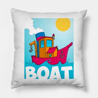 Tugboat illustration Pillow