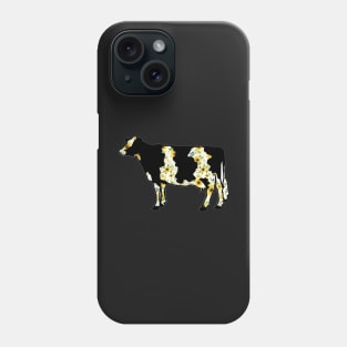 Watercolor Sunflower Dairy Cow Silhouette  - NOT FOR RESALE WITHOUT PERMISSION Phone Case