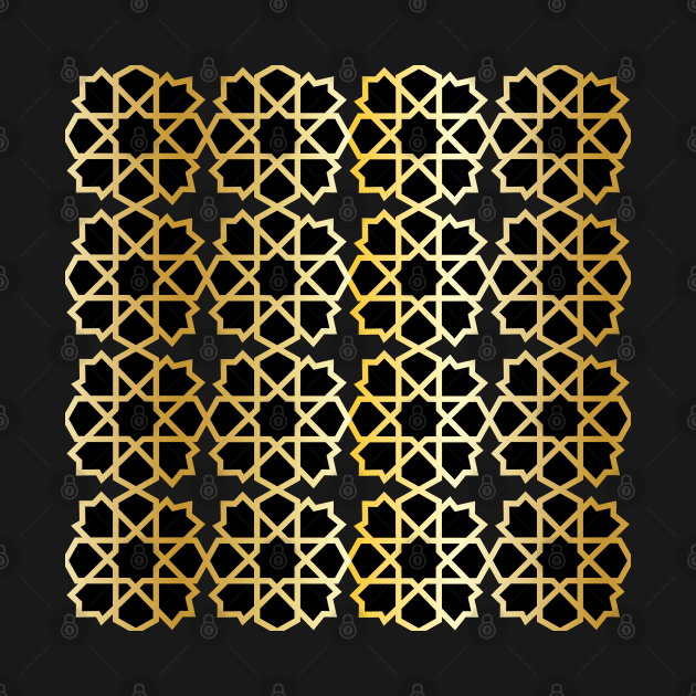 Elegant Black And Gold Moroccan Pattern by ArticArtac