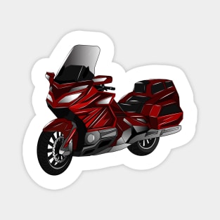 Touring motorcycle cartoon illustration Magnet