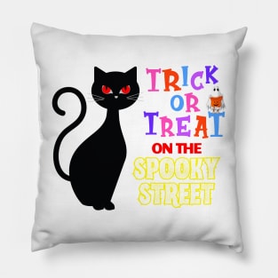 Whiskers: Trick or Treat on the Spooky Street Pillow