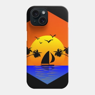 MINIMALIST SUNSET LANDSCAPE AT THE SEA Phone Case