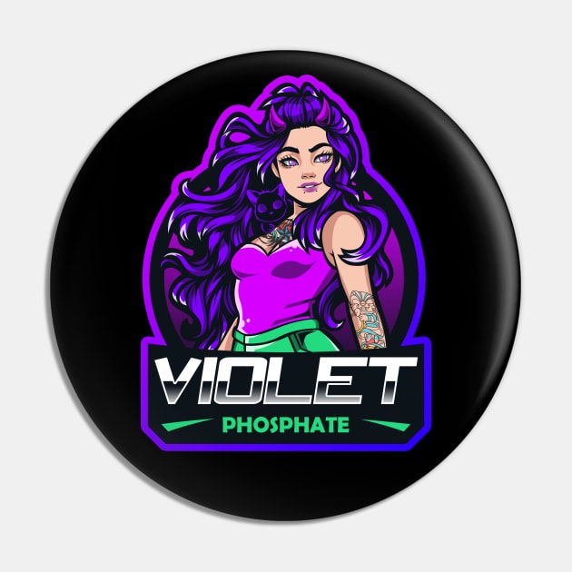 VioletPhosphate Logo Pin by Violets Chaos Creations