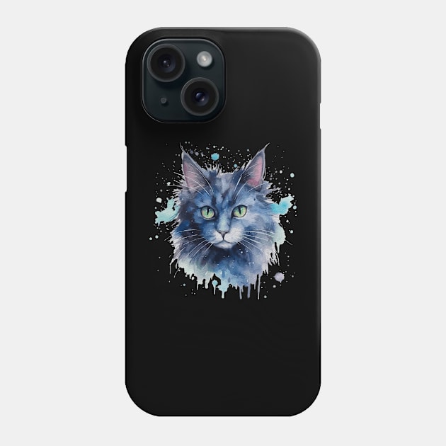 Watercolor cat art Phone Case by A tone for life