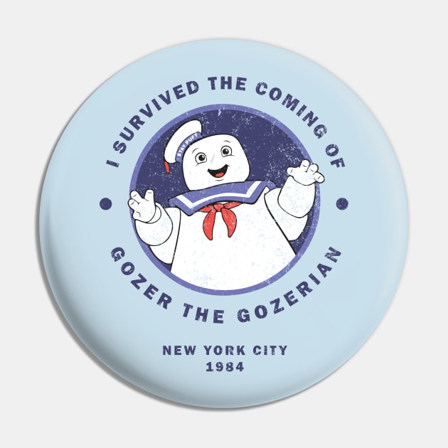 I survived the coming of Gozer the Gozerian - vintage Pin by BodinStreet