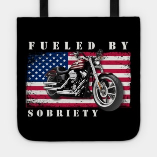 Vintage Biker Fueled By Sobriety Tote