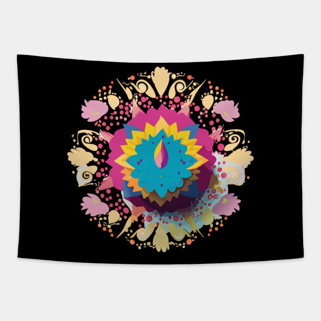 colorful Holi festival Tapestry by goingplaces