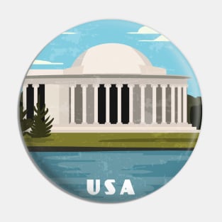 Washington, USA. Retro travel poster Pin