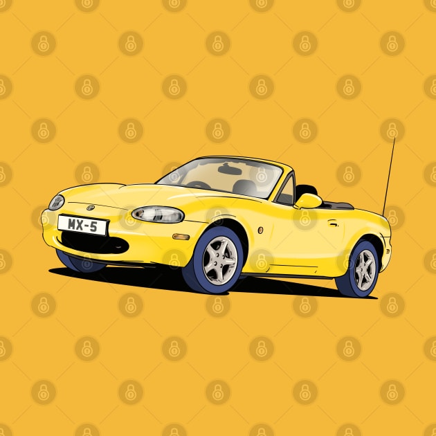 Mazda MX-5 Mk.2 in yellow by Webazoot