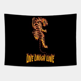 Live Laugh Love Tiger Tapestry