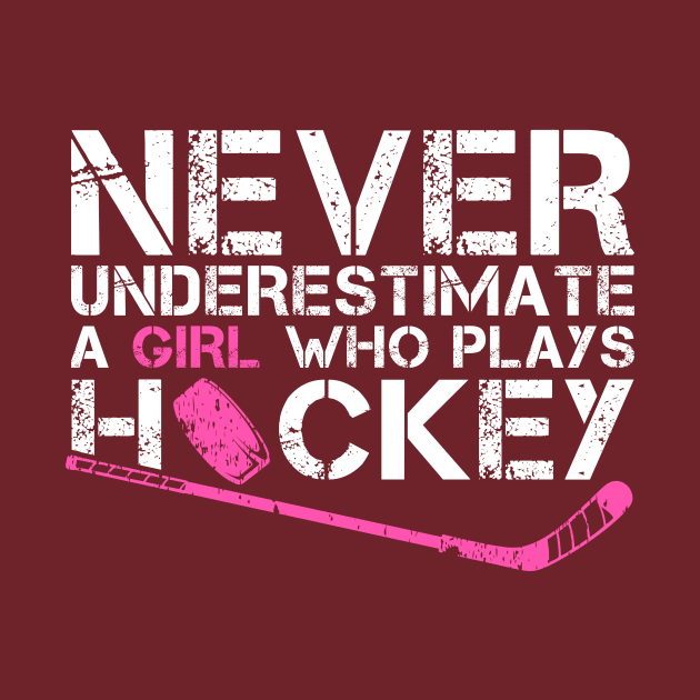 Funny Ice Hockey Player For Women Girls Hockey Lovers by MetalHoneyDesigns