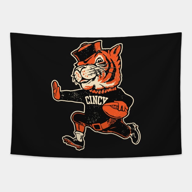 Cincinnati Reimagined Vintage Fighting Mascot Tapestry by darklordpug