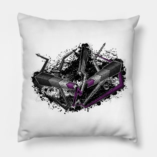 Grunge Graffiti Asexual Lightning and Arrows Pillow