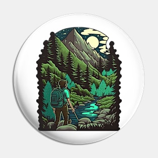 Cute Hiking Motif - Buy and Plant a Tree Pin