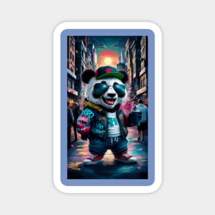 Cool panda colorful graffiti style Magnet