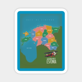 Illustrated map of Estonia Magnet