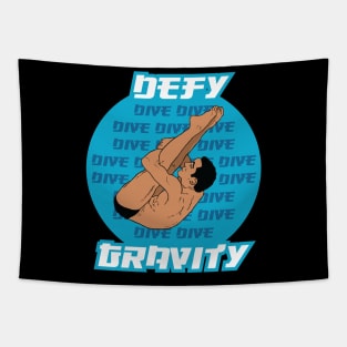 Mens Diving Defy Gravity Springboard Platform Diver Tapestry