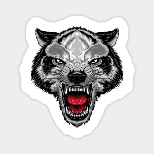 Angry Wolf Face Artwork for everyone who love wild life Magnet