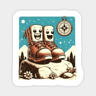 Happy Trails Hiking Boots Adventure Awaits Magnet