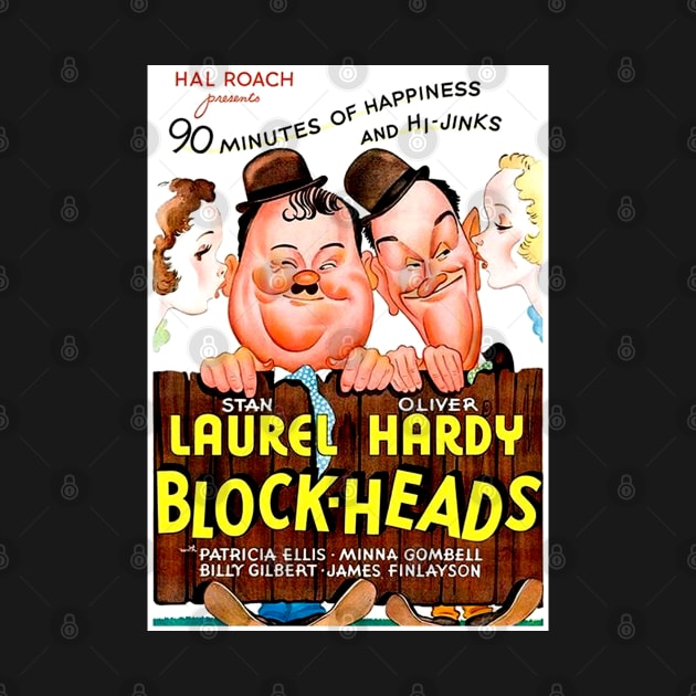 Block-Heads Vintage Laurel and Hardy Movie Poster Print by posterbobs