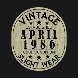 Vintage Established April 1986 - Good Condition Slight Wear T-Shirt