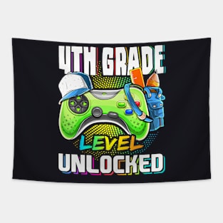 4Th Grade Level Unlocked Video Game Back To School Boys Tapestry