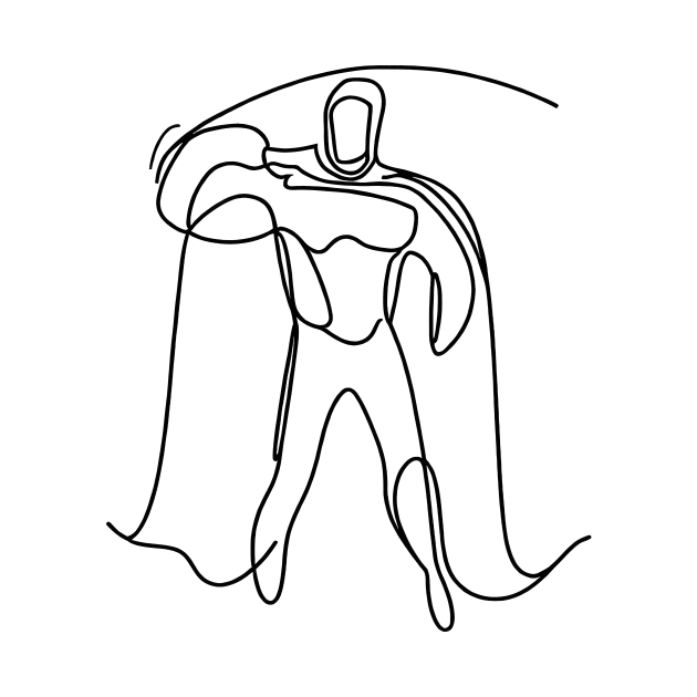 Minimalist line art Superhero Silhouette | Character 7 by Jumitu-Art