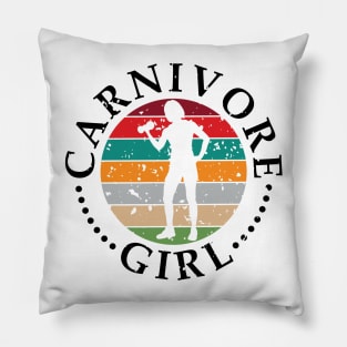 CARNIVORE GIRL MEAT EATER STEAK LOVER CUTE FIT GYM WOMAN Pillow