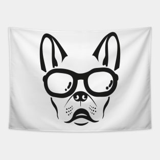 black french bulldog head Tapestry