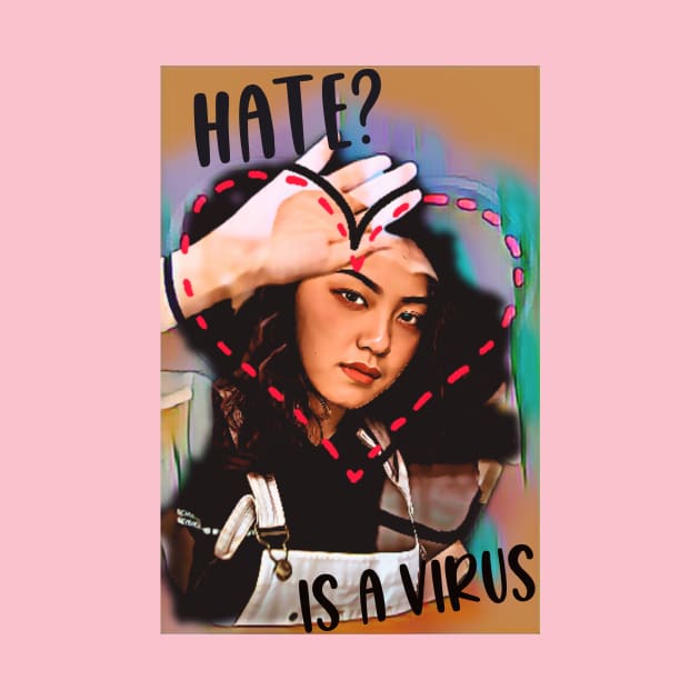 Hate is a Virus (Asian girl inside dotted heart) by PersianFMts