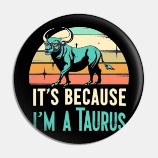 Taurus Sunset Soiree: Retro Zodiac Delight Pin