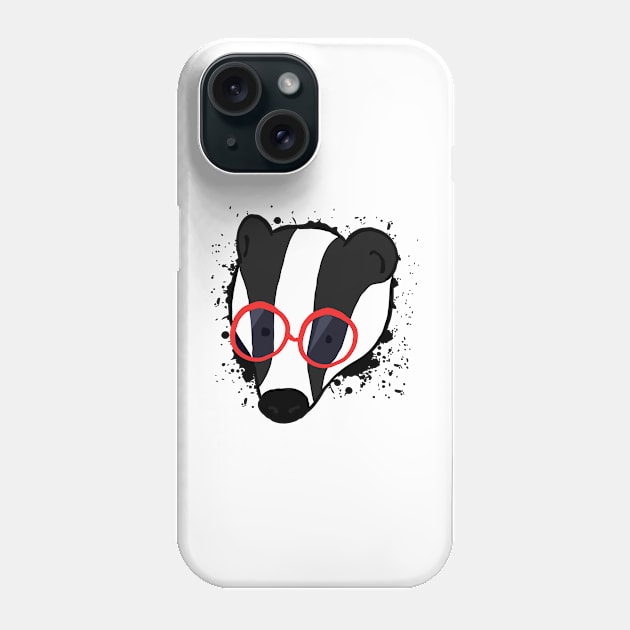 Hipster Badger Phone Case by munkidesigns