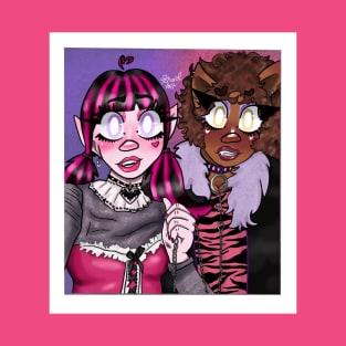 Draculaura and Clawdeen taking a picture T-Shirt