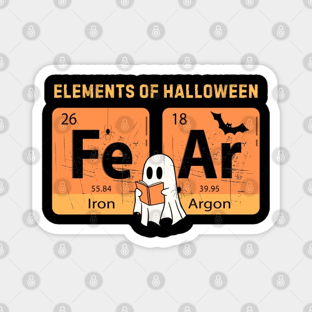 Elements Of Halloween Fear Periodic Table Halloween Magnet by The WYLD Tribe